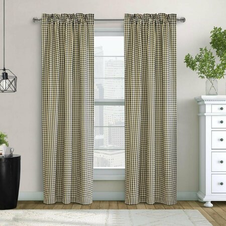 KD AMERICANA 40 x 84 in. Checkmate Pole Top Curtain Panel; Navy KD2843935